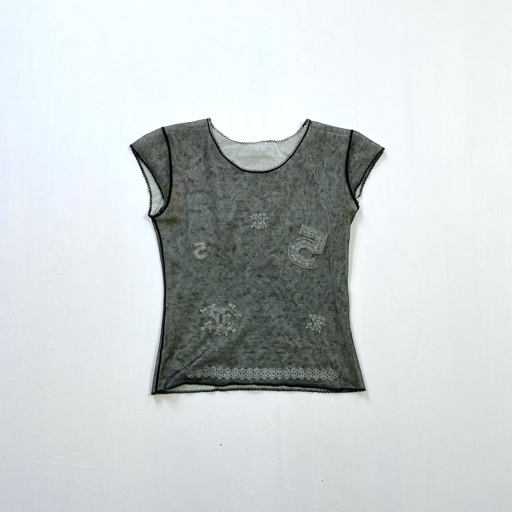 Chanel Black Cream Mesh top 38 6